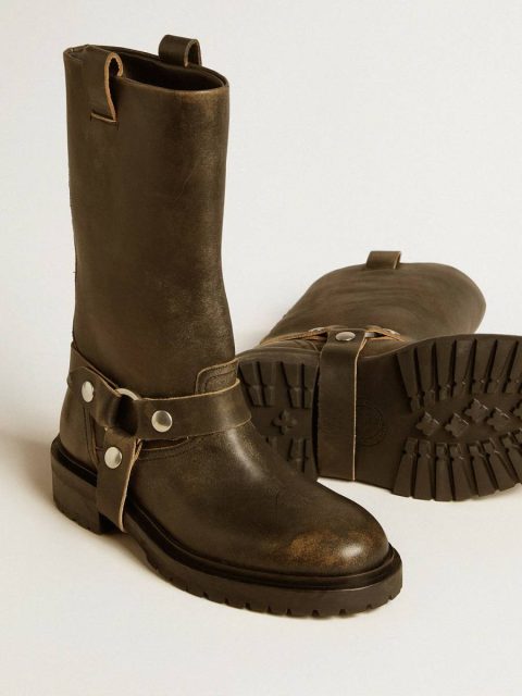 Kurt Boots In Black Leather With Silver Buckle Boots Women Golden Goose - Image 4