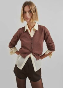 Kyoto Cardigan - Brown Knitwear The Frankie Shop Women Brown