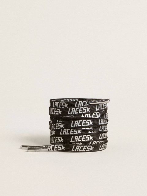 Laces Black Laces With Silver Lettering Women Black Golden Goose