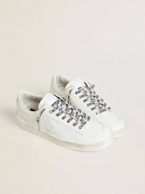 Laces Ice-Colored Laces With Contrasting Black ‘Laces’ Lettering Golden Goose Women Ice - Image 3