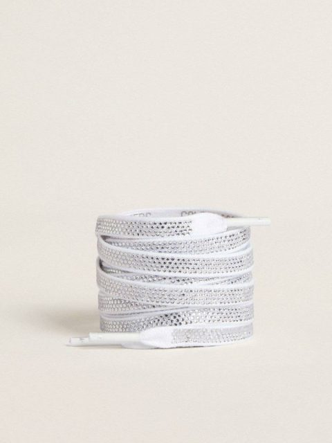 Laces Swarovski Laces With Contrasting Gray Logo Optical White Golden Goose Women
