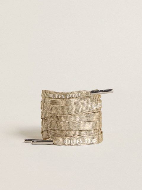 Laces Women Gold Gold-Colored Lurex Laces With Contrasting White Logo Golden Goose