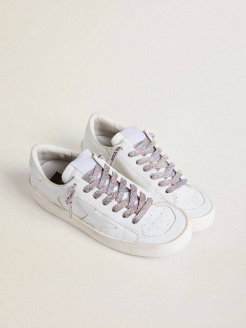 Laces Women Golden Goose Multicolor Multicolor Lurex Laces With Contrasting Black Logo - Image 3