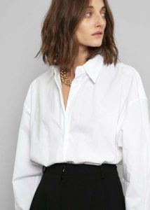 Lakely Oversized Button Down Shirt - White Tops White Women The Frankie Shop