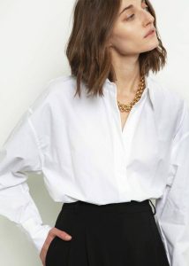 Lakely Oversized Button Down Shirt - White Tops White Women The Frankie Shop - Image 3