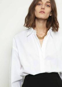 Lakely Oversized Button Down Shirt - White Tops White Women The Frankie Shop - Image 5