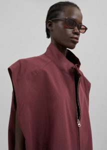 Lance Sleeveless Bomber Jacket - Burgundy The Frankie Shop Outerwear Women Red - Image 2