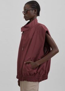 Lance Sleeveless Bomber Jacket - Burgundy The Frankie Shop Outerwear Women Red