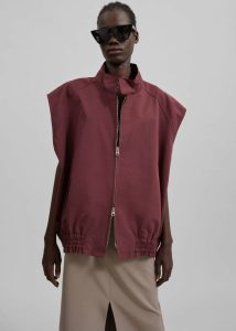 Lance Sleeveless Bomber Jacket - Burgundy The Frankie Shop Outerwear Women Red - Image 4