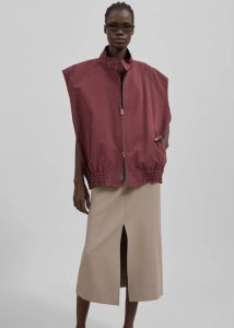 Lance Sleeveless Bomber Jacket - Burgundy The Frankie Shop Outerwear Women Red - Image 5