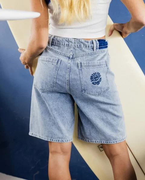 Las Dalias Relaxed Denim Short Women Shorts Rip Curl - Image 3