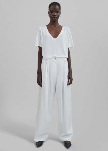Lea Cotton Trousers - White Women White Bottoms The Frankie Shop - Image 2