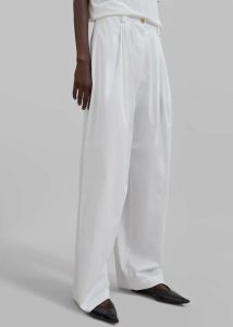 Lea Cotton Trousers - White Women White Bottoms The Frankie Shop - Image 5