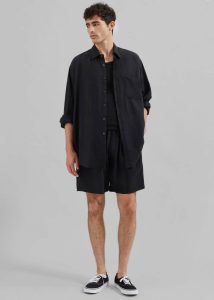 Leland Silky Boxer Shorts - Black The Frankie Shop Bottoms Men Black - Image 2