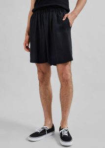 Leland Silky Boxer Shorts - Black The Frankie Shop Bottoms Men Black