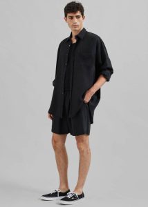 Leland Silky Boxer Shorts - Black The Frankie Shop Bottoms Men Black - Image 5