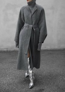 Leon Wool Coat - Grey Women The Frankie Shop Outerwear Grey