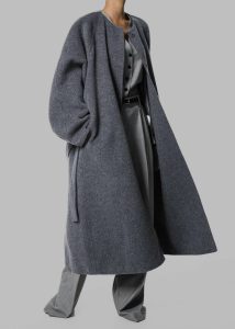 Leon Wool Coat - Grey Women The Frankie Shop Outerwear Grey - Image 5