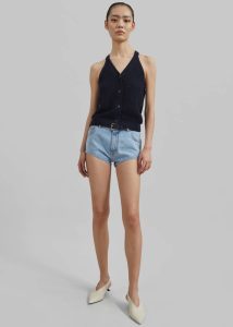 Leonie Knitted Halter Top - Navy Knitwear The Frankie Shop Women Blue - Image 5