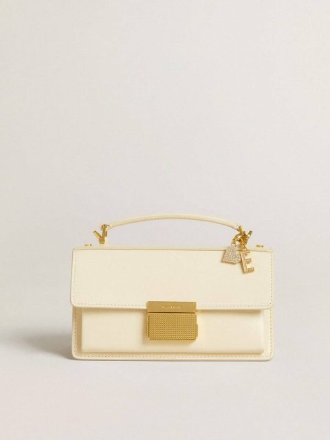 Letter E Charm In Gold-Colored Brass With Crystals Bag Accessories Golden Goose Women Gold - Image 4