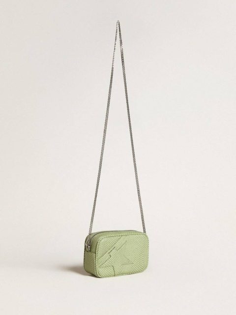 Light Green Golden Goose Mini Star Bag In Light Green Snake-Print Leather Women Mini Bags - Image 3