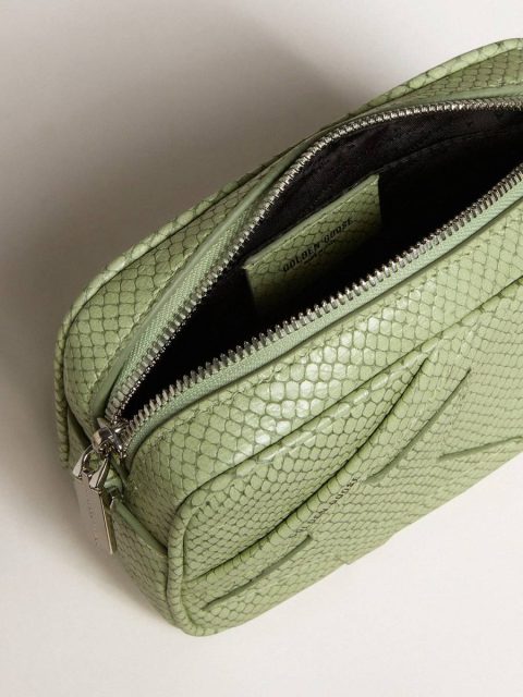 Light Green Golden Goose Mini Star Bag In Light Green Snake-Print Leather Women Mini Bags - Image 5