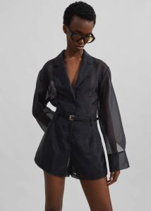 Lise Sheer Blazer - Black Black Outerwear Women The Frankie Shop