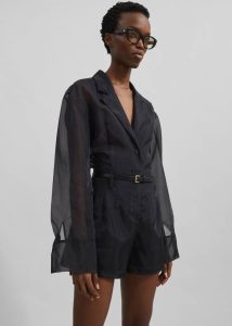 Lise Sheer Blazer - Black Black Outerwear Women The Frankie Shop - Image 3