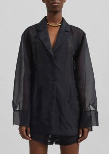 Lise Sheer Blazer - Black Black Outerwear Women The Frankie Shop - Image 4