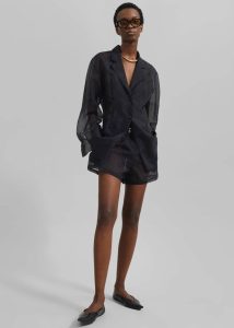 Lise Sheer Blazer - Black Black Outerwear Women The Frankie Shop - Image 5