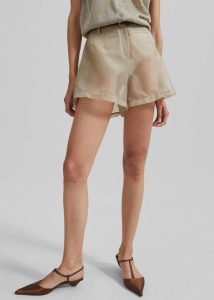 Lise Sheer Shorts - Desert Sand Beige The Frankie Shop Bottoms Women - Image 3