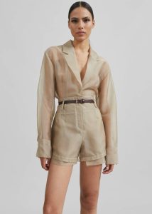 Lise Sheer Shorts - Desert Sand Beige The Frankie Shop Bottoms Women - Image 4