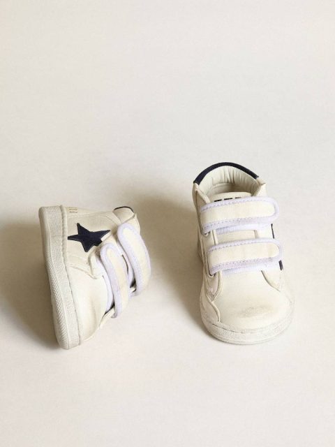 Little Boys (1-3 Years) Golden Goose June Junior In Nappa With Dark Blue Suede Star And Heel Tab Kids - Image 2