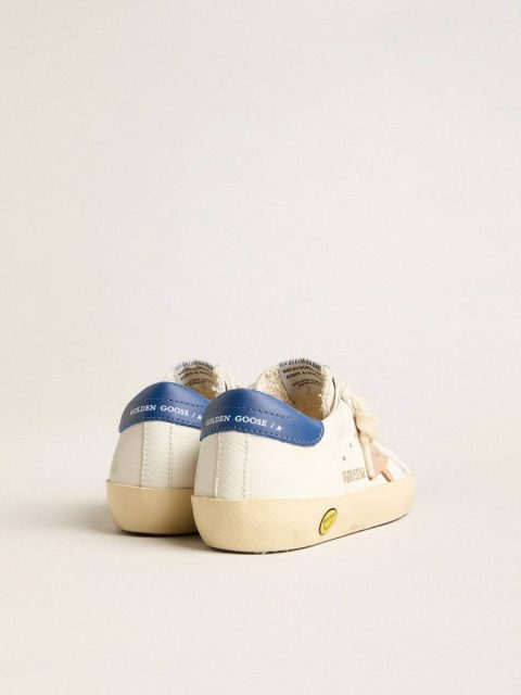 Little Boys (1-3 Years) Junior Super-Star In Nappa Leather With A Beige Star And Blue Heel Tab Kids Golden Goose - Image 5