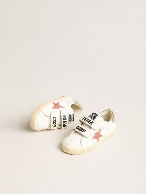 Little Girls (1-3 Years) Junior Old School With Metallic Peach Leather Star Kids Golden Goose - Image 2