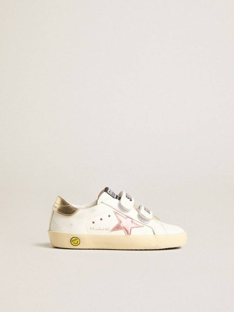 Little Girls (1-3 Years) Junior Old School With Metallic Peach Leather Star Kids Golden Goose