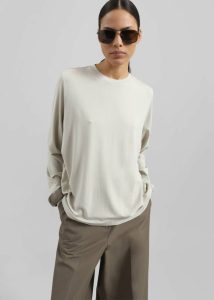 Lohja Long Sleeve Tee - Light Beige The Frankie Shop Women Tops Beige