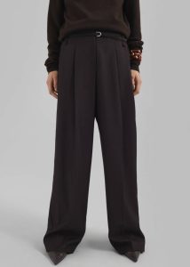 Loma Pintuck Trousers - Brown Bottoms Brown The Frankie Shop Women - Image 2