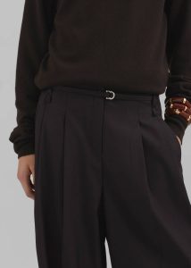 Loma Pintuck Trousers - Brown Bottoms Brown The Frankie Shop Women - Image 3
