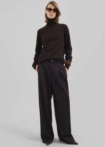 Loma Pintuck Trousers - Brown Bottoms Brown The Frankie Shop Women - Image 4