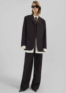 Loma Pintuck Trousers - Brown Bottoms Brown The Frankie Shop Women - Image 5