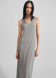 Loulou Studio Myron Long Tank Dress - Concrete Grey Women The Frankie Shop Grey Dresses - Image 2