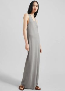 Loulou Studio Myron Long Tank Dress - Concrete Grey Women The Frankie Shop Grey Dresses