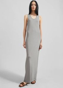 Loulou Studio Myron Long Tank Dress - Concrete Grey Women The Frankie Shop Grey Dresses - Image 3