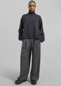 Loungewear Holkham Pleated Knit Pants - Dark Grey The Frankie Shop Grey Women - Image 2