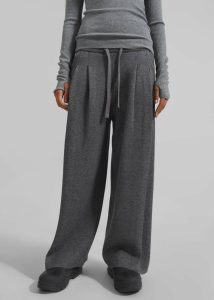 Loungewear Holkham Pleated Knit Pants - Dark Grey The Frankie Shop Grey Women - Image 4
