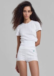 Loungewear Jw Anderson Pointelle Cap Sleeve Top - White The Frankie Shop White Women - Image 2