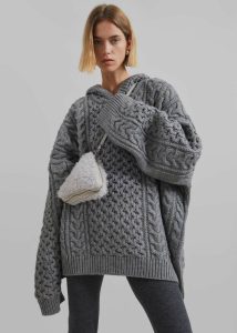 Low Classic Fur Triangle Pop-Up Bag - Grey Women Grey The Frankie Shop Bags - Image 2