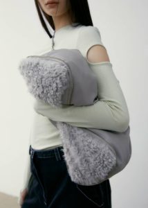 Low Classic Fur Triangle Pop-Up Bag - Grey Women Grey The Frankie Shop Bags