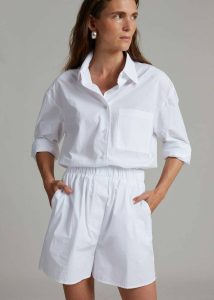 Lui Organic Cotton Boxer Short - White The Frankie Shop White Women Bottoms